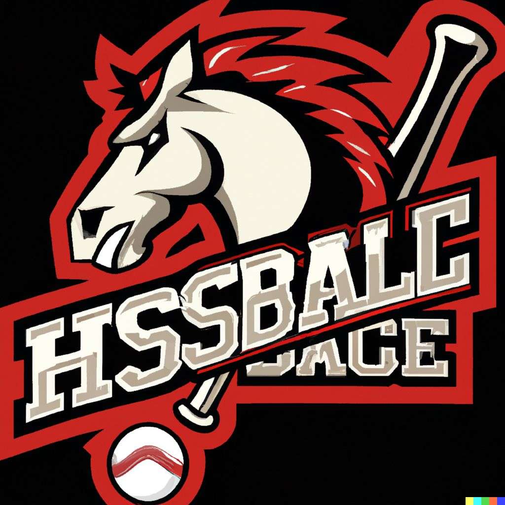 a horse, baseball team emblem design